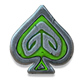 Spade, heart, club and diamond rune symbols in 11 Coins of Fire